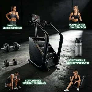 Commercial Electric Stair Climber with Heart Rate Sensor and Steel Frame