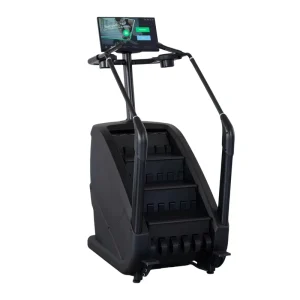 Commercial Electric Steel Stair Climber Machine Heavy Duty Stepmill Black Plug & Play 1 Year Warranty Cardio Gym Equipment
