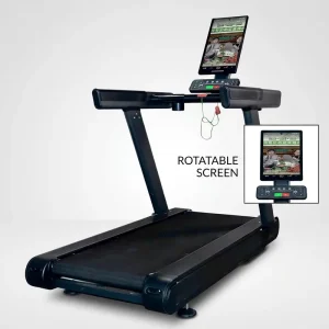 Commercial Electric Treadmill 21.5 Inch Rotatable Touch Screen Motor Driven High Speed Running Machine for Home Gym Fitness