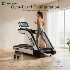 Commercial Electric Treadmill Touch Screen Smart Gym Cardio Equipment Multifunctional Shock Absorbing Quiet Running Machine