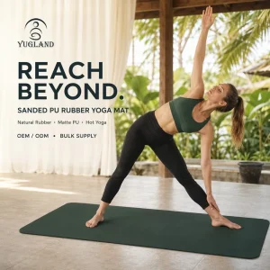 Commercial Extra-Wide Sanded PU Yoga Mat Single Color Non-Slip Training Pad