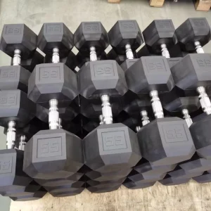 Commercial Factory Direct Rubber Hexagonal Dumbbells