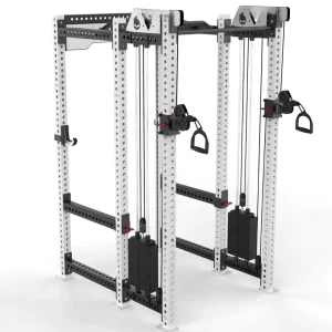 Commercial Full Power Rack with Dual Cable Crossover Weight Stack Heavy Duty Gym Smith Machine for Strength Training