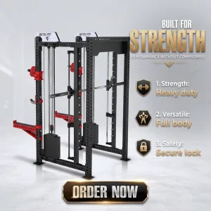 Commercial Functional Trainer Smith Machine Squat Rack Cable Crossover Multi-Gym Strength Equipment