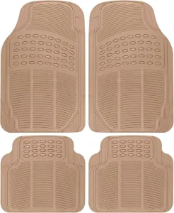 Commercial Grade 4PCS All-Season Car Floor Protectors Universal PVC Mats with Deep Grooves for SUV/Pickup Durable Waterproof