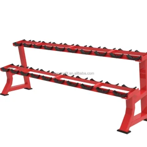 Commercial Grade Heavy-Duty Steel Dumbbell Rack with Storage for 10 Pairs