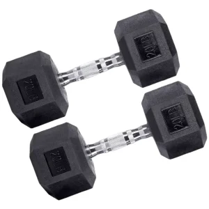 Commercial Grade Hex Dumbbell Rubber Coated Iron Core 2.5-50kg Portable Anti Roll Design Gym Equipment Dumbbell Set