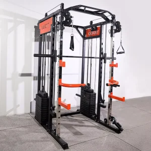 Commercial Grade Metal Multi-Exercise Smith Power Rack Combo Attachments Full-Body Strength Training 350kg Max
