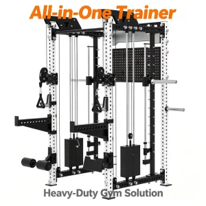 Commercial Grade Multi-Function Integrated Power Training Rack Full Body Workout Squat Cable Machine for Home Gym Fitness Studio
