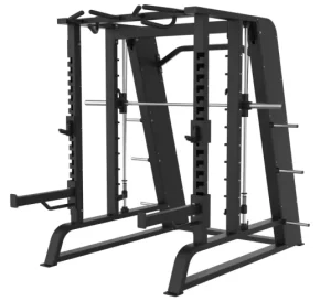 Commercial Grade Multi-Functional Smith Machine Power Rack Combo Heavy Duty Half Rack Squat Cage for Strength Training