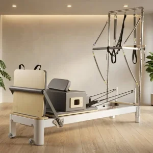 Commercial Grade Pilates Reformer with Tower Aluminum Custom Upholstery CE ISO Certified