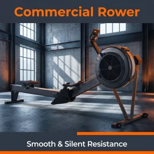 Commercial Grade Silent Air Resistance Rowing Machine All Metal Integrated Frame Air Rower for Gym and Rehabilitation Use