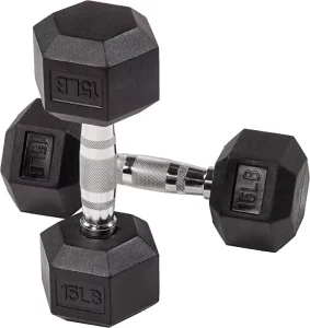 Commercial Gym 40kg Adjustable Rubber-Coated Hex Dumbbell Set Black