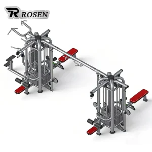 Commercial Gym Fitness Equipment Lat Pulldown Seated Row Comprehensive Multi Jungle 8 Station with Assist Dip Chin