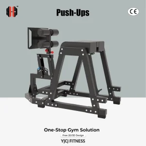 Commercial Gym Push-Up Equipment With Adjustable Supports, Foot Platforms, Upper Handles, and Reinforced Frame