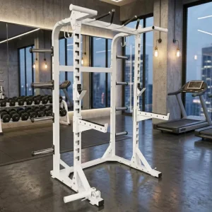 Commercial Heavy Duty Half Power Rack Multi-Grip Pull-Up Station Squat Cage for Gym Training Centers