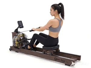Commercial Heavy-Duty Solid Wood Water Rower with Adjustable Seat
