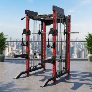Commercial Home Use Multi-Functional Squat Rack Smith Cable Crossover Pulley Multipower Trainer