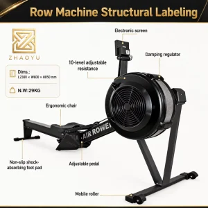 Commercial Indoor Air Resistance Rowing Machine Factory Supplier