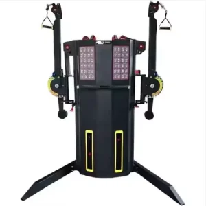 Commercial Multi-Function Fitness Station with Adjustable Weights and Dual Cable Crossover