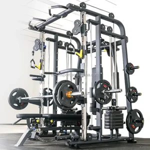 Commercial Multi-Functional Pulley Cable Trainer Power Rack with Cement or Steel Weight Stacks