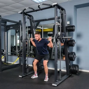 Commercial Multi-Power Rack, Adjustable Squat Rack, Linear Smith Machine, 5 Stations