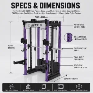 Commercial Multi Station Functional Trainer Smith Power Rack Strength Training Equipment OEM Fitness Gym Machine