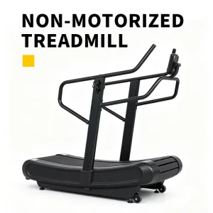 Commercial Non Motorized Curved Treadmill Manual Running Machine 6 Level Resistance for Gym Cardio Fitness Training