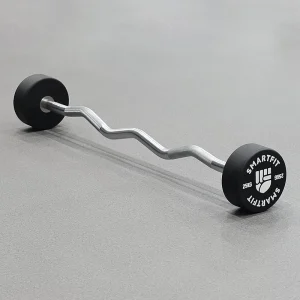 Commercial PU Urethane Fixed Weight EZ Curl Barbells Custom Logo 10-55kg