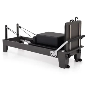 Commercial Pilates Equipment Red Oak Dark Grey Black Color Pilates Reformer Professional Use