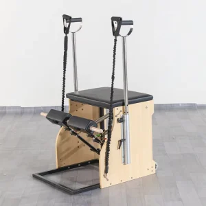 Commercial Pilates Wunda Chair with Split Pedal, Oak Wood, Resistance Springs and Adjustable Handles, OEM Factory Supply