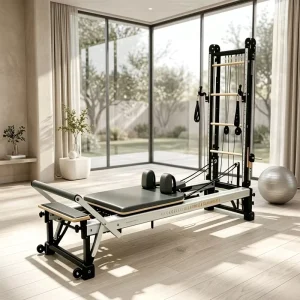 Commercial Portable Aluminium Alloy Pilates Reformer with Spiral Tower for Pilates Studio
