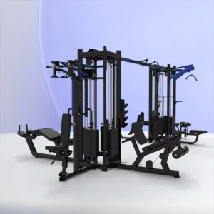 Commercial Power Rack with Cable Crossover 8-Station Multi-Function Gym Machine