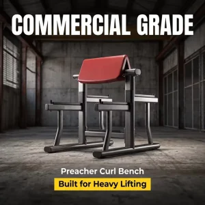 Commercial Preacher Curl Bench Bicep Training Station Thick Carbon Steel Frame Curved Support Pad Multi Height Adjustment
