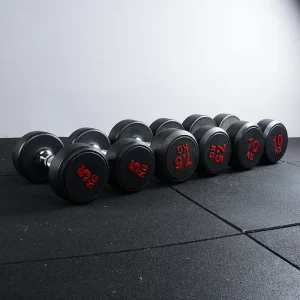 Commercial Red Letter PU Dumbbell 2.5-50KG Weighted Plated Dumbbell Free Weights kg Lbs Manufacturer