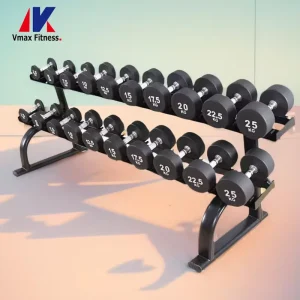 Commercial Round Rubber Dumbbells, 5-110 lb, 20 kg