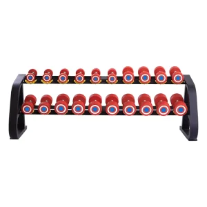 Commercial Rubber covered Dumbbells Set 2.5 30kg Weight Range Red Color Durable for Home Fitness Use
