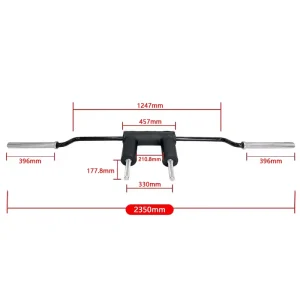 Commercial Safety Squat Barbell, Specialty Strength Training Bar for Powerlifting Gym