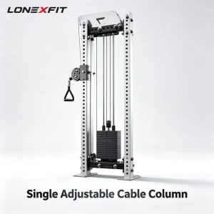 Commercial Single Adjustable Cable Column, Pin-Loaded Functional Trainer Gym Strength Training Machine
