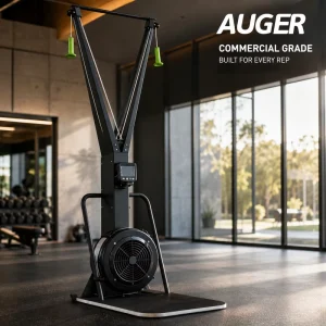 Commercial Ski Erg Machine Air Resistance Nordic Ski Trainer Full Body Cardio Fitness Equipment with Floor Stand