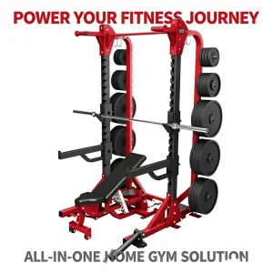 Commercial Smith Machine Functional Trainer Half Rack, Multifunction Home Gym Strength Training Equipment