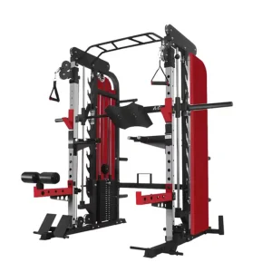 Commercial Smith Machine Functional Trainer Power Rack Cable Crossover Squat Rack Heavy-Duty Steel Multi-Gym Equipment