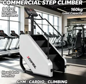Commercial Stair Climber Stepper Machine 9-Level Magnetic Resistance 160kg Capacity