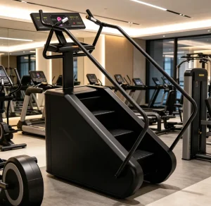 Commercial Stair Climber with Custom Program, 20 Resistance Levels, 180KG Capacity, Steel Construction, and Handrail