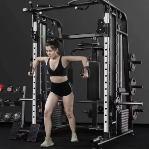 Commercial Steel All-in-one Squat Rack Smith Machine with Triceps Support for Gym