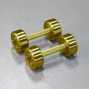 Commercial Steel Dumbbell Sets with Titanium Gold Plating for Gym Strength Training 5-220 lb