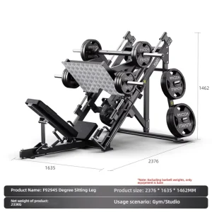 Commercial Steel Unisex 45 Angled Seated Thigh Trainer Multi-Function Gym Equipment Leg Strength Training Black 180kg Capacity