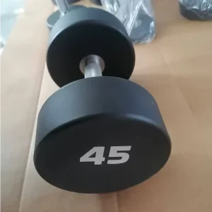 Commercial Urethane Dumbbells and Dumbbell Rack with Weights