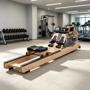 Commercial Water Rower Rowing Machine Wood Frame Water Resistance