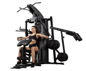 Commercial and Home Multi-Function Free-Weight 3-Person Power Station Exercise Machine